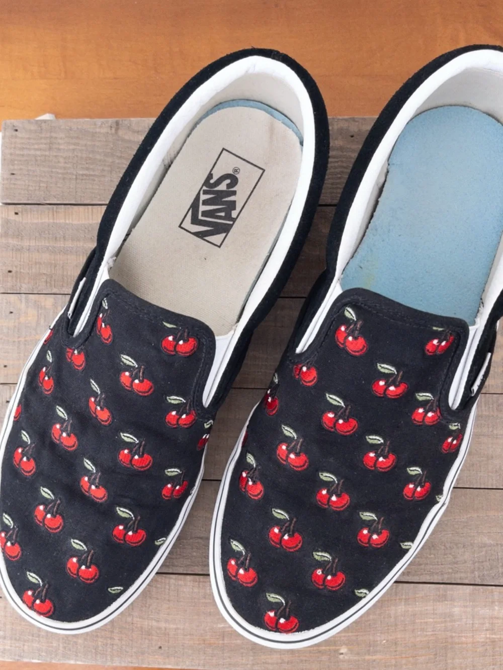 Vans Slip-On Sneakers with Red Cherry Print-Unisex